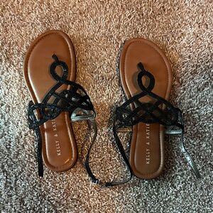 Kelly & Katie Black and Brown Sandals